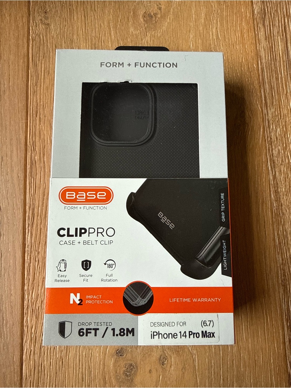 New Base ClipPro Case + Belt Clip for iPhone 14 Pro Max 6.7” Black Case